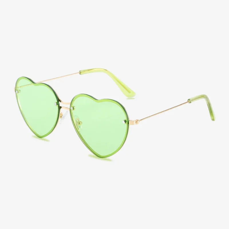 Lunettes de soleil coeur vert