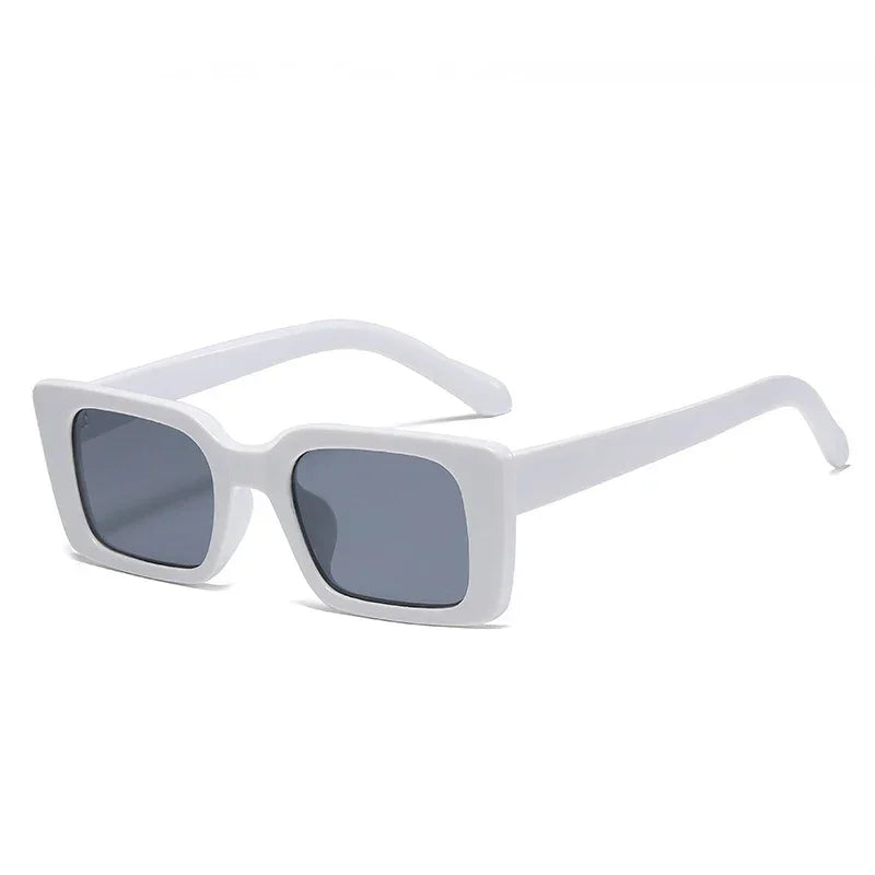 Lunettes de soleil femme rectangulaires blanc