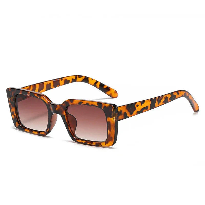 Lunettes de soleil femme rectangulaires léopard