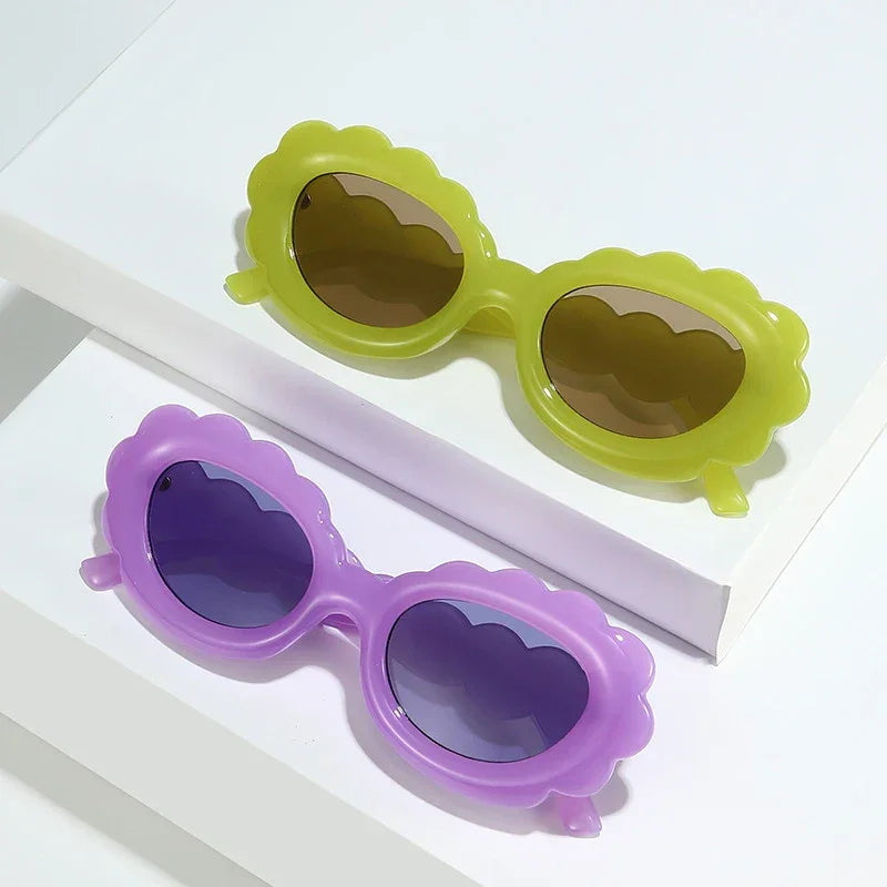 Lunettes de soleil fleuries ovales