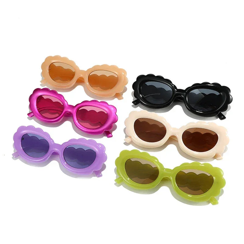 Lunettes de soleil fleuries ovales