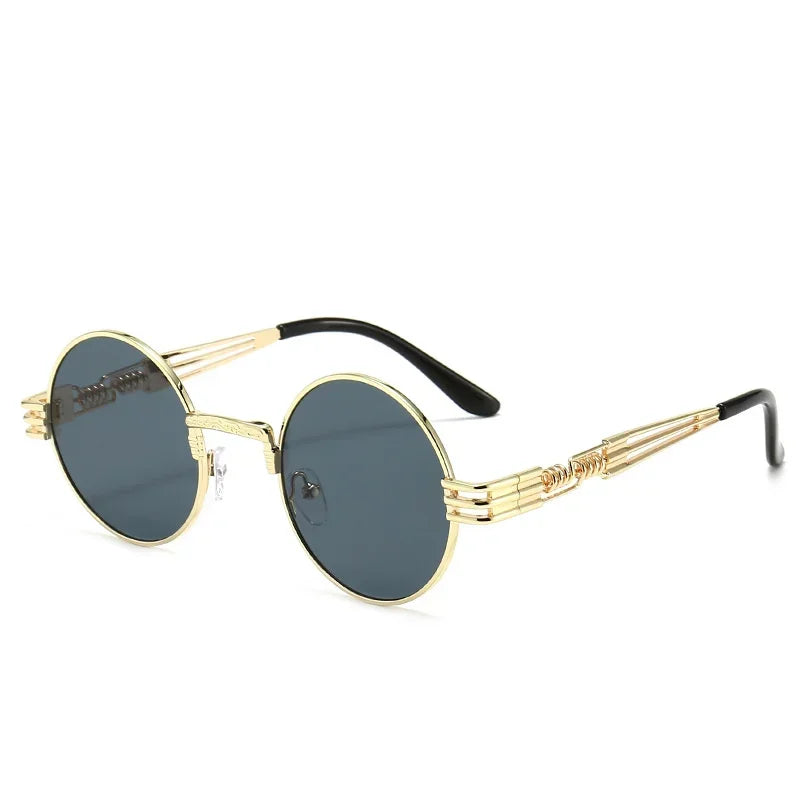 Lunettes de soleil homme rondes bleu foncé