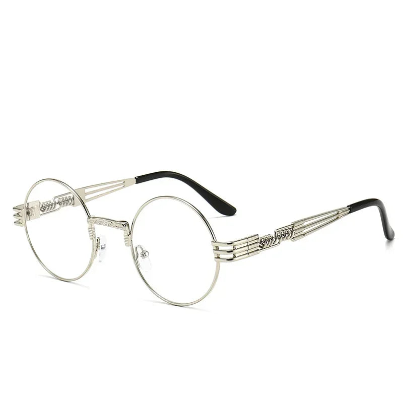 Lunettes de soleil homme rondes gris transparent
