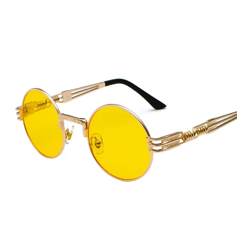 Lunettes de soleil homme rondes jaune