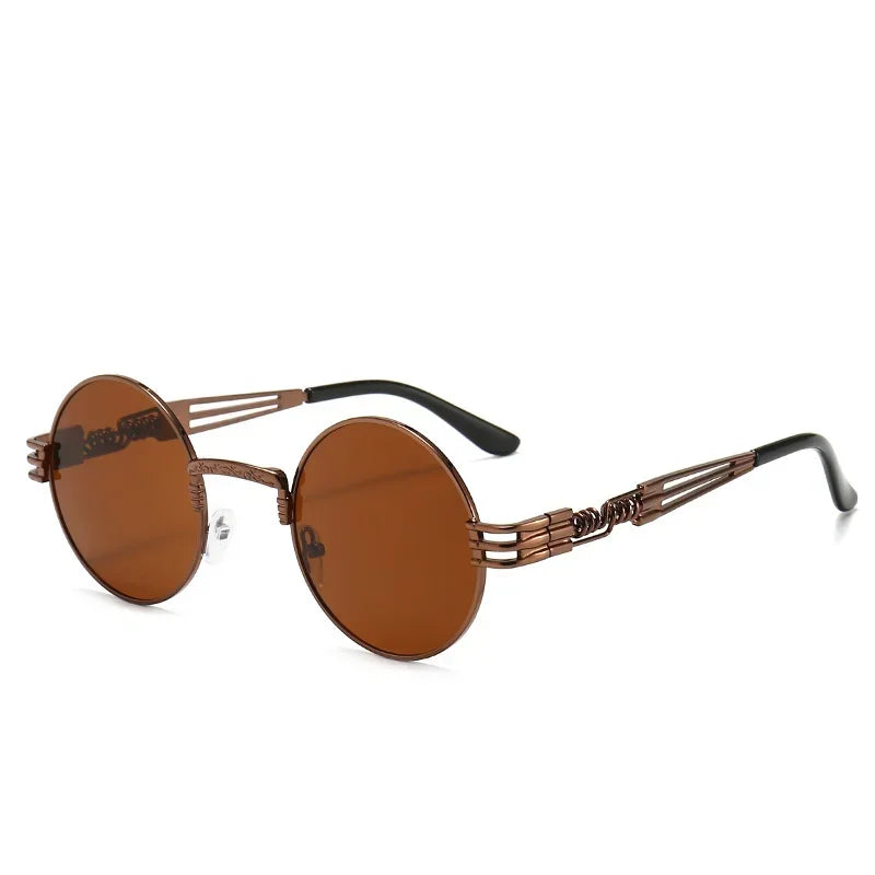 Lunettes de soleil homme rondes marron