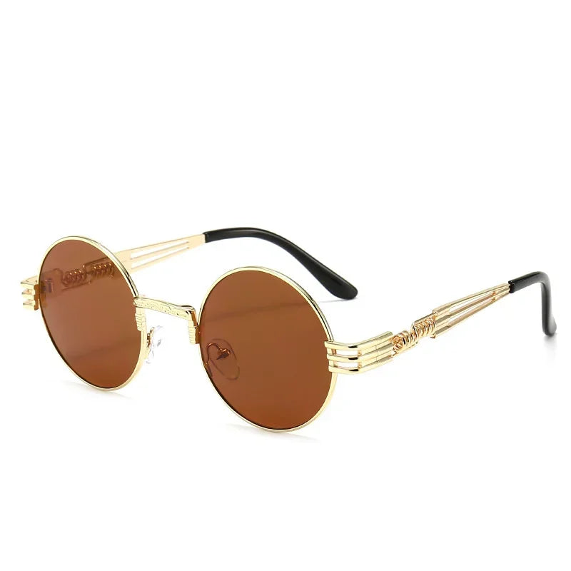 Lunettes de soleil homme rondes marron clair