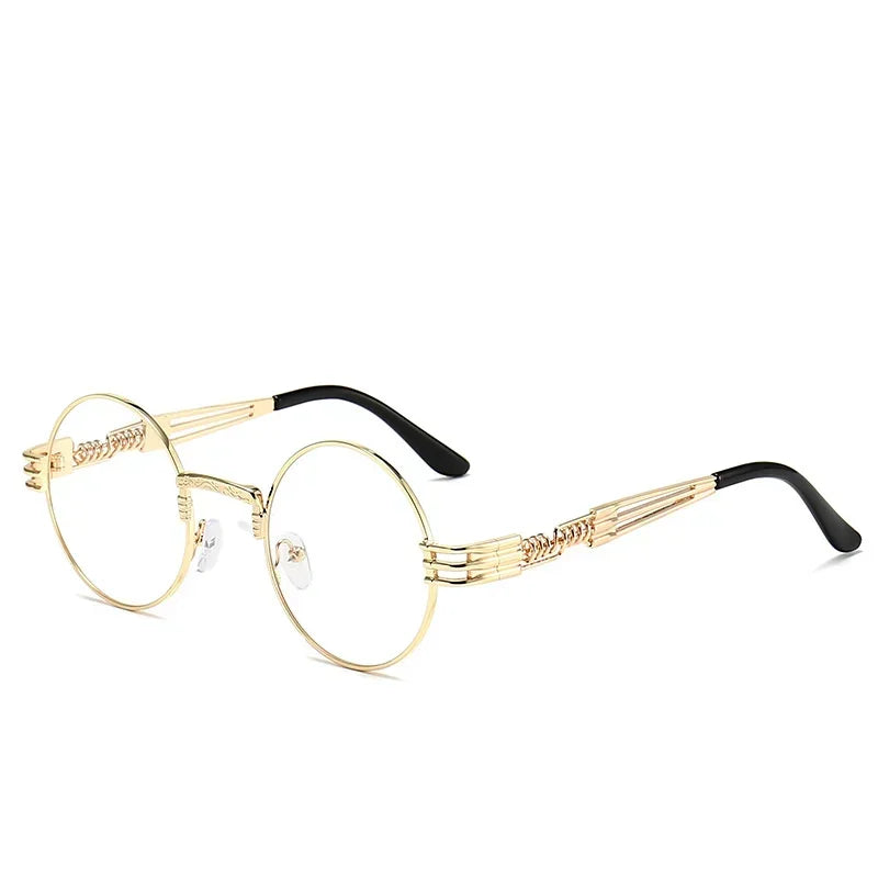 Lunettes de soleil homme rondes or