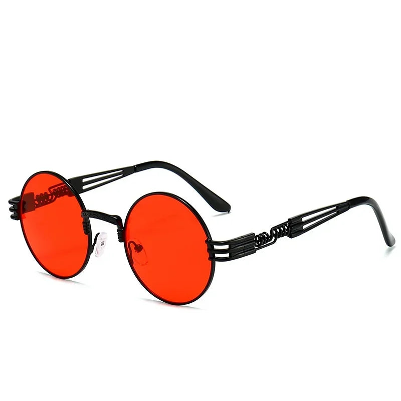 Lunettes de soleil homme rondes rouge