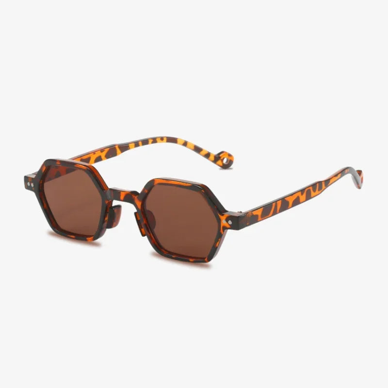 Lunettes de soleil octogonales marron