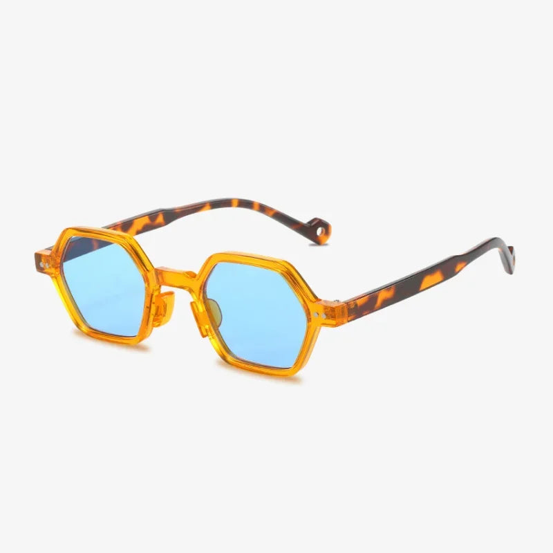 Lunettes de soleil octogonales orange
