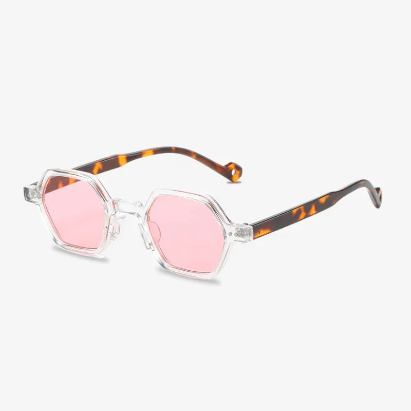 Lunettes de soleil octogonales rose