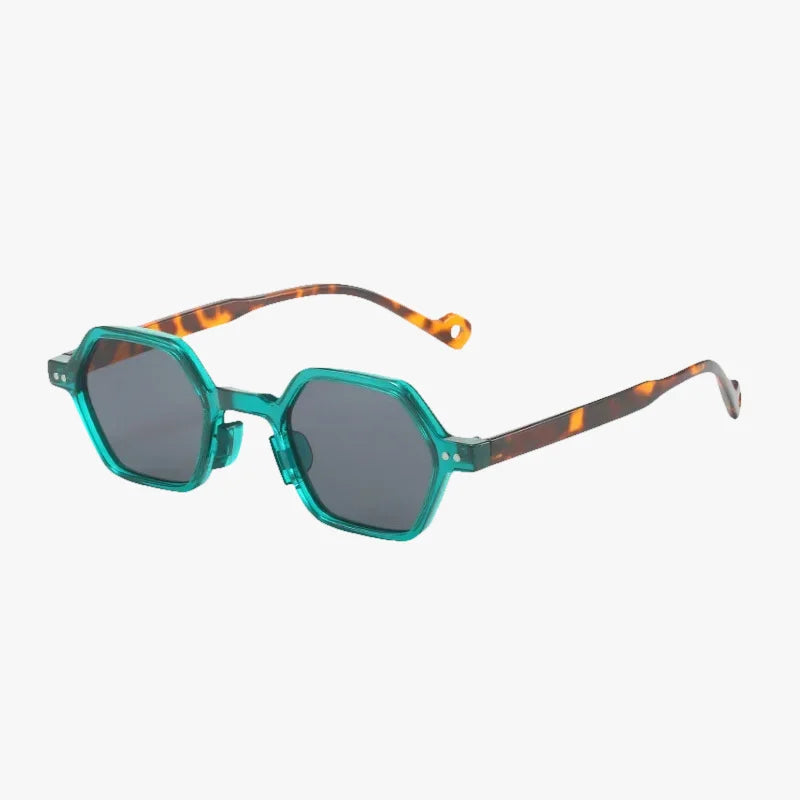 Lunettes de soleil octogonales turquoise