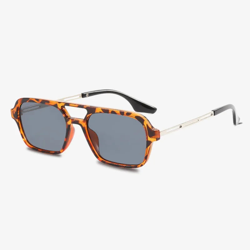 Lunettes de soleil old school léopard - gris