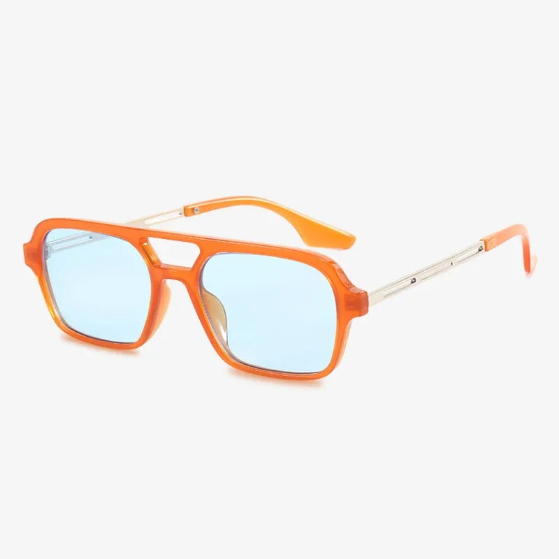 Lunettes de soleil old school orange - bleu