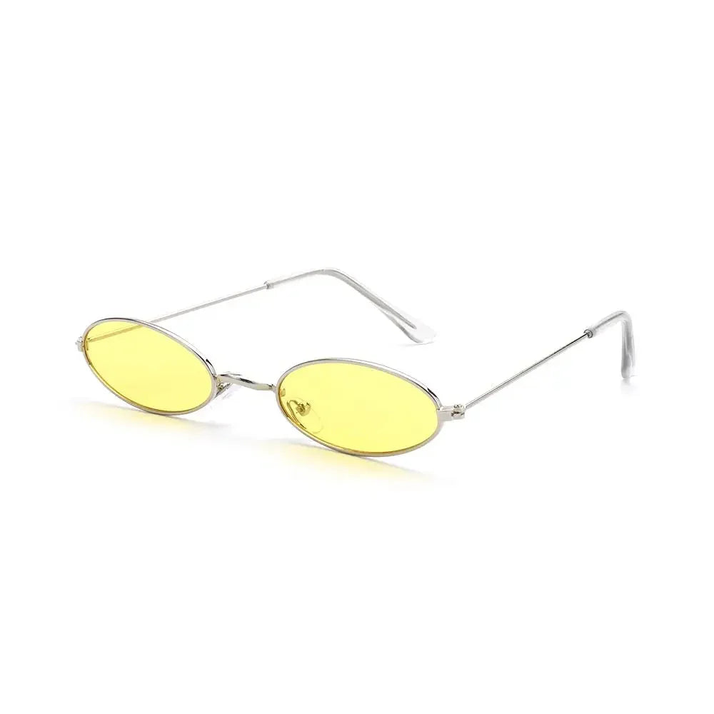 Lunettes de soleil ovales jaune clair