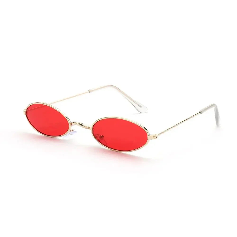 Lunettes de soleil ovales rouge