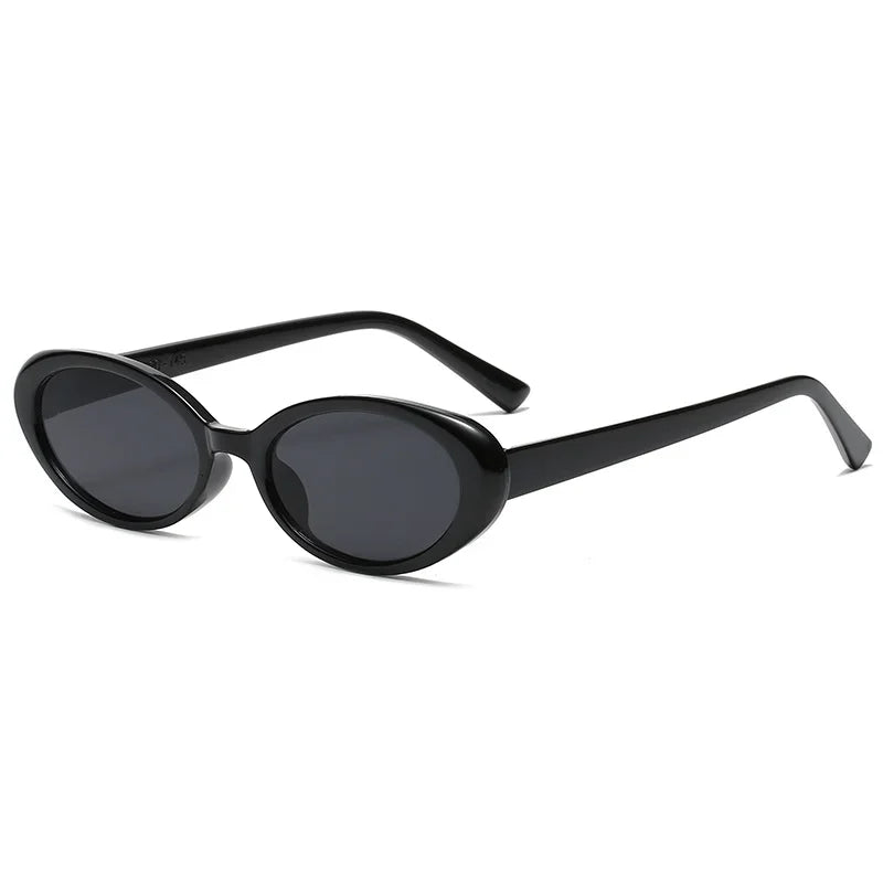 Lunettes de soleil ovales vintages noir