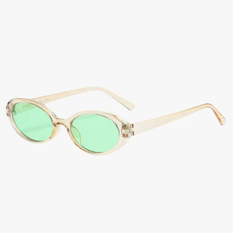 Lunettes de soleil ovales vintages vert