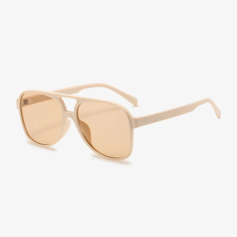 Lunettes de soleil rétro beige