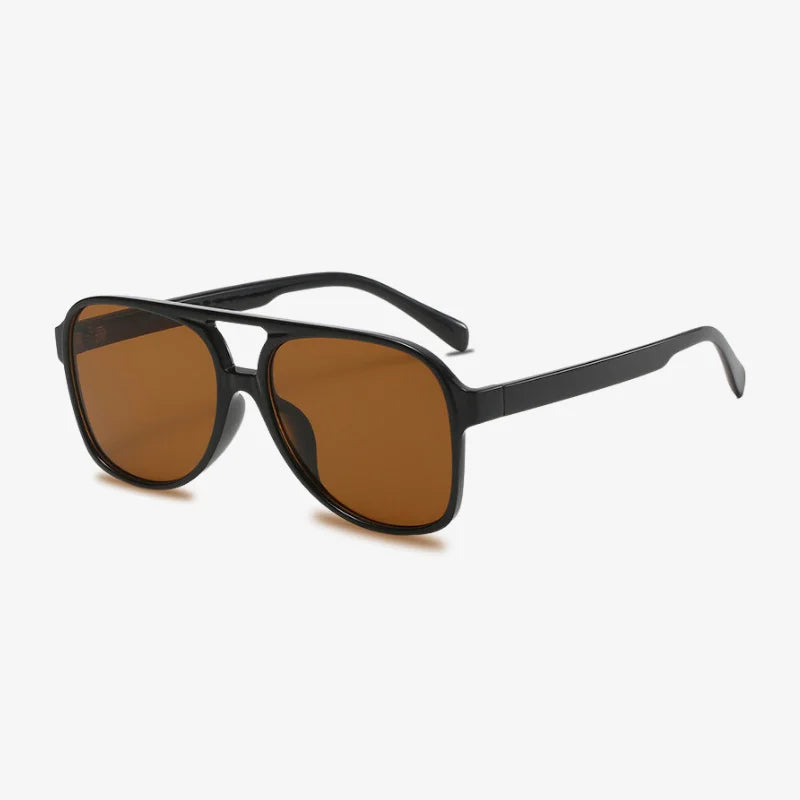 Lunettes de soleil rétro marron
