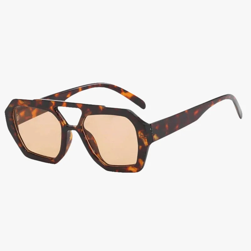 Lunettes de soleil rétro vintage léopard marron