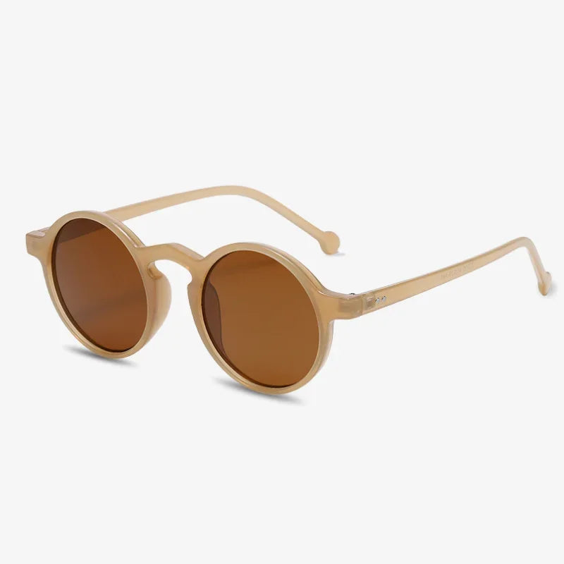 Lunettes de soleil rondes camel