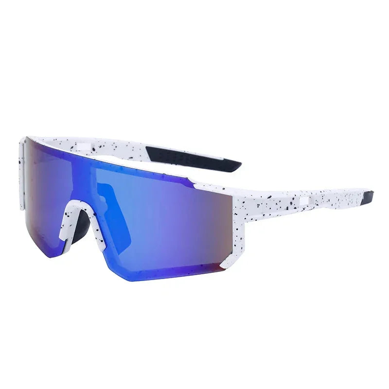 Lunettes de soleil sport blanc bleu