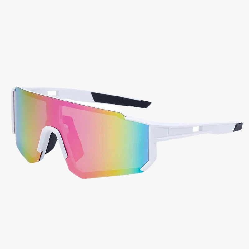 Lunettes de soleil sport blanc rose