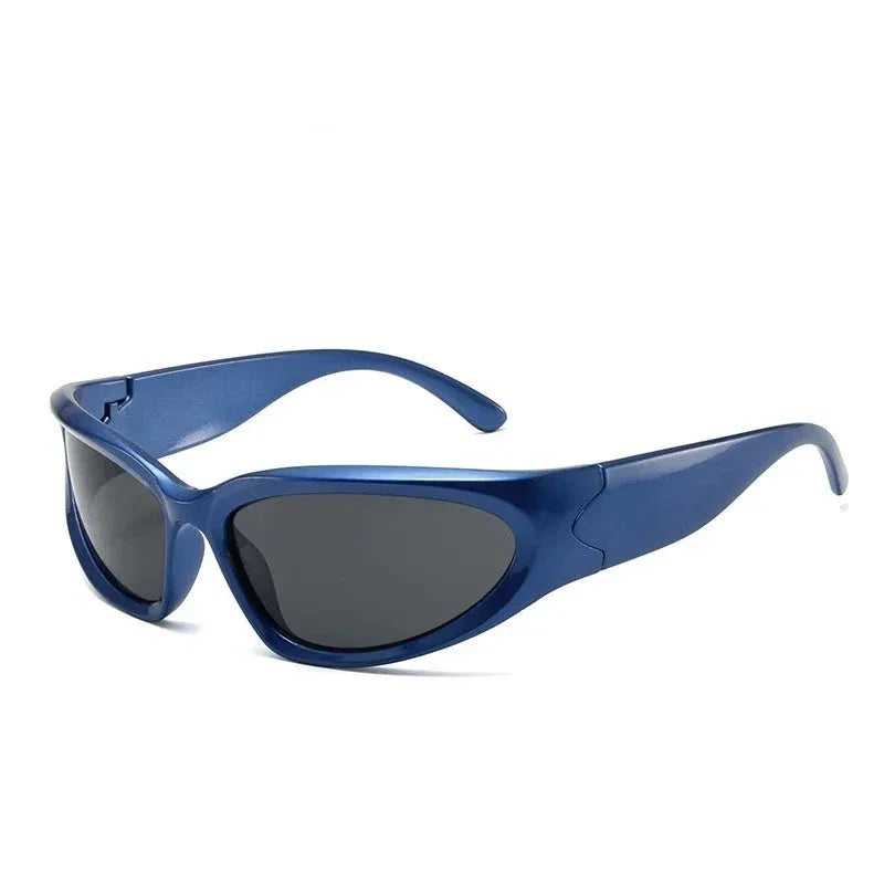 Lunettes de soleil sport punk bleu