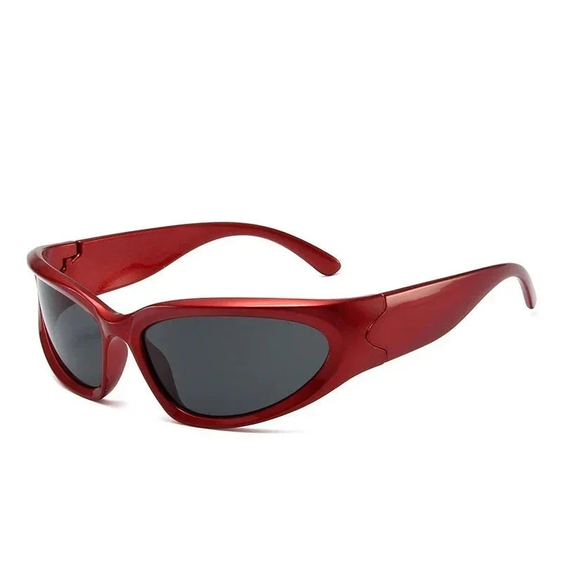 Lunettes de soleil sport punk rouge