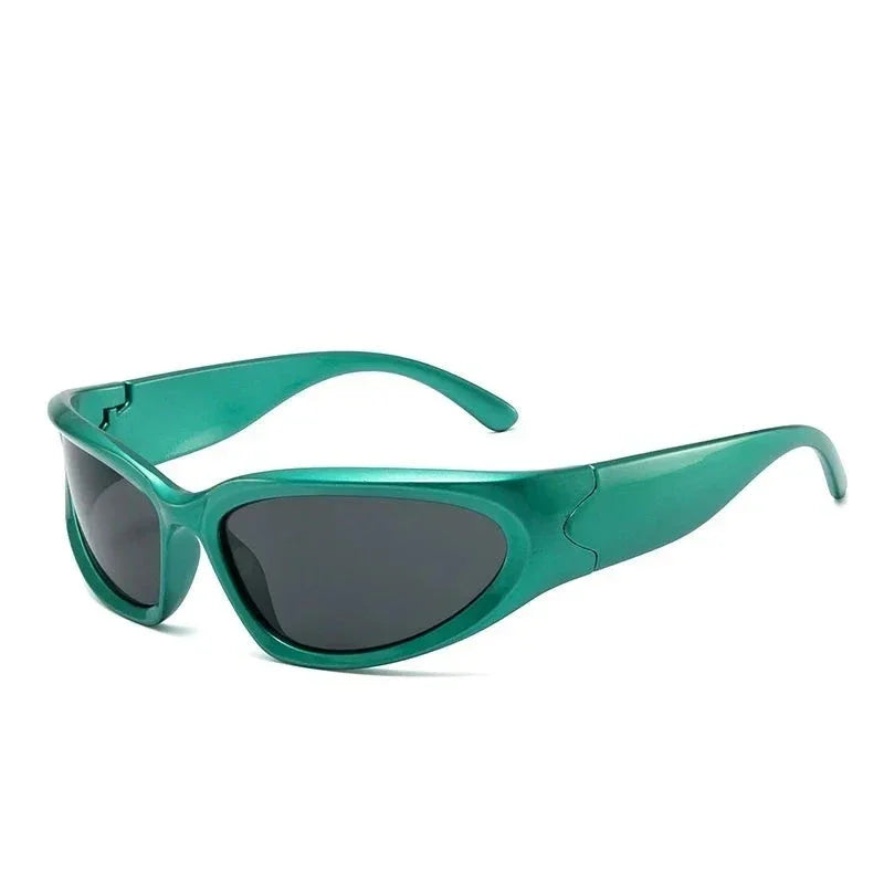 Lunettes de soleil sport punk vert
