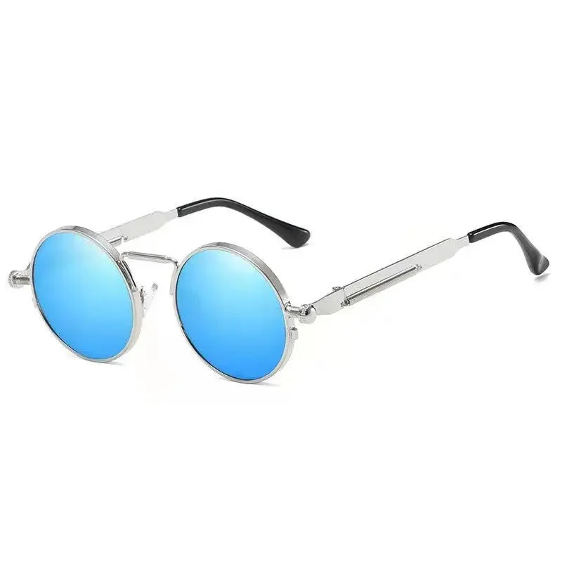 Lunettes ronde de soleil gris bleu