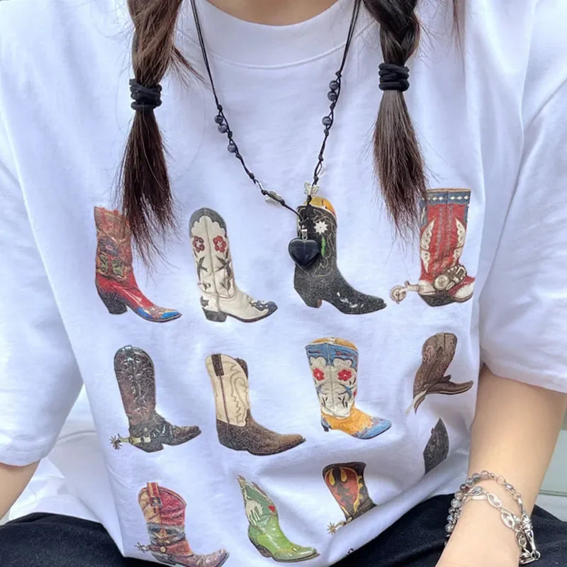 T-shirt boot western