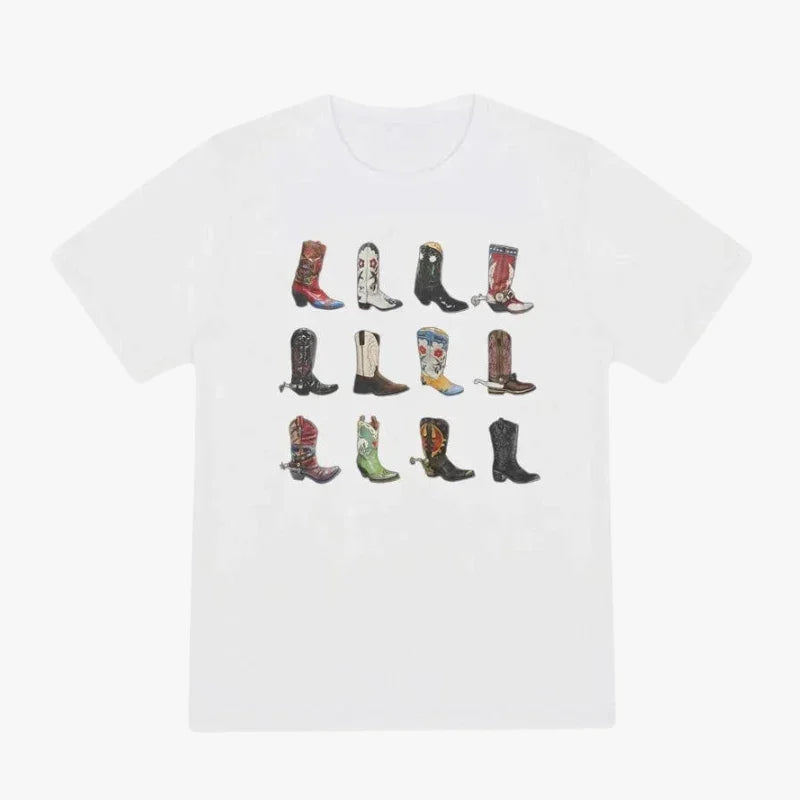 T-shirt boot western blanc / xs