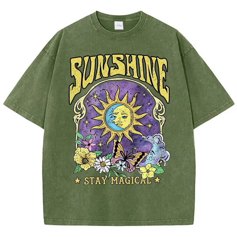 T-shirt délavé sunshine kaki / s