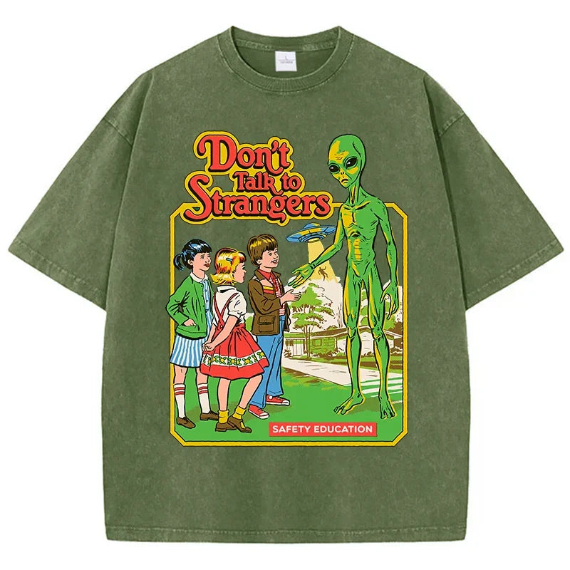T-shirt don’t talk to strangers vert / xs