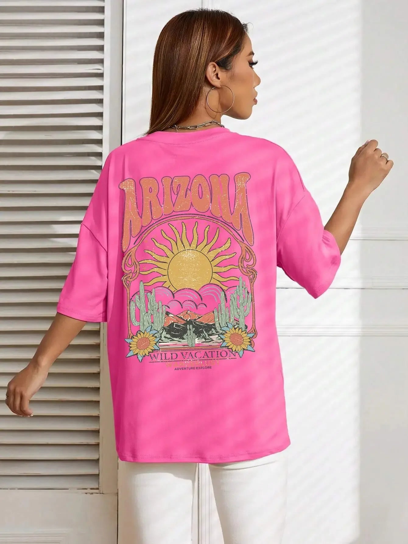 T-shirt femme arizona fushia / s