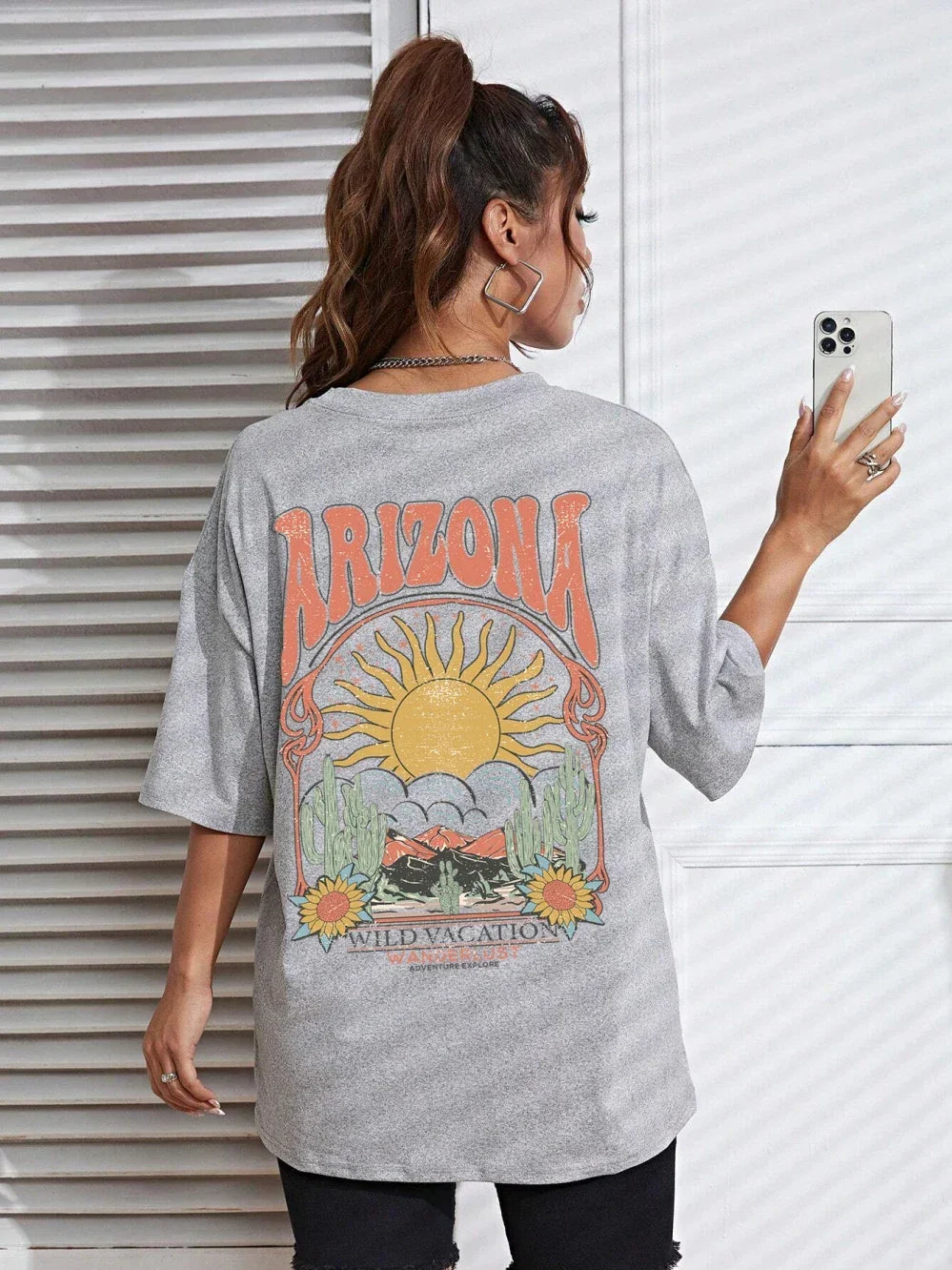 T-shirt femme arizona gris / s