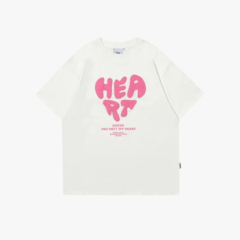 T-shirt heart blanc / s