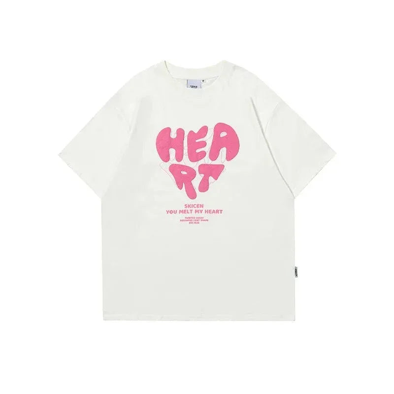 T-shirt heart blanc / s