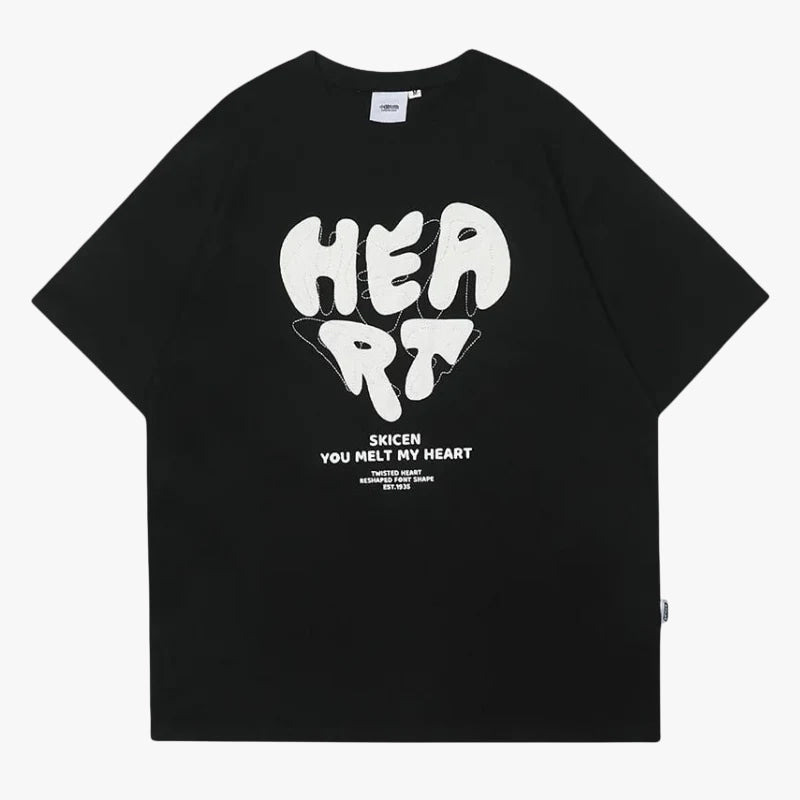 T-shirt heart noir / s