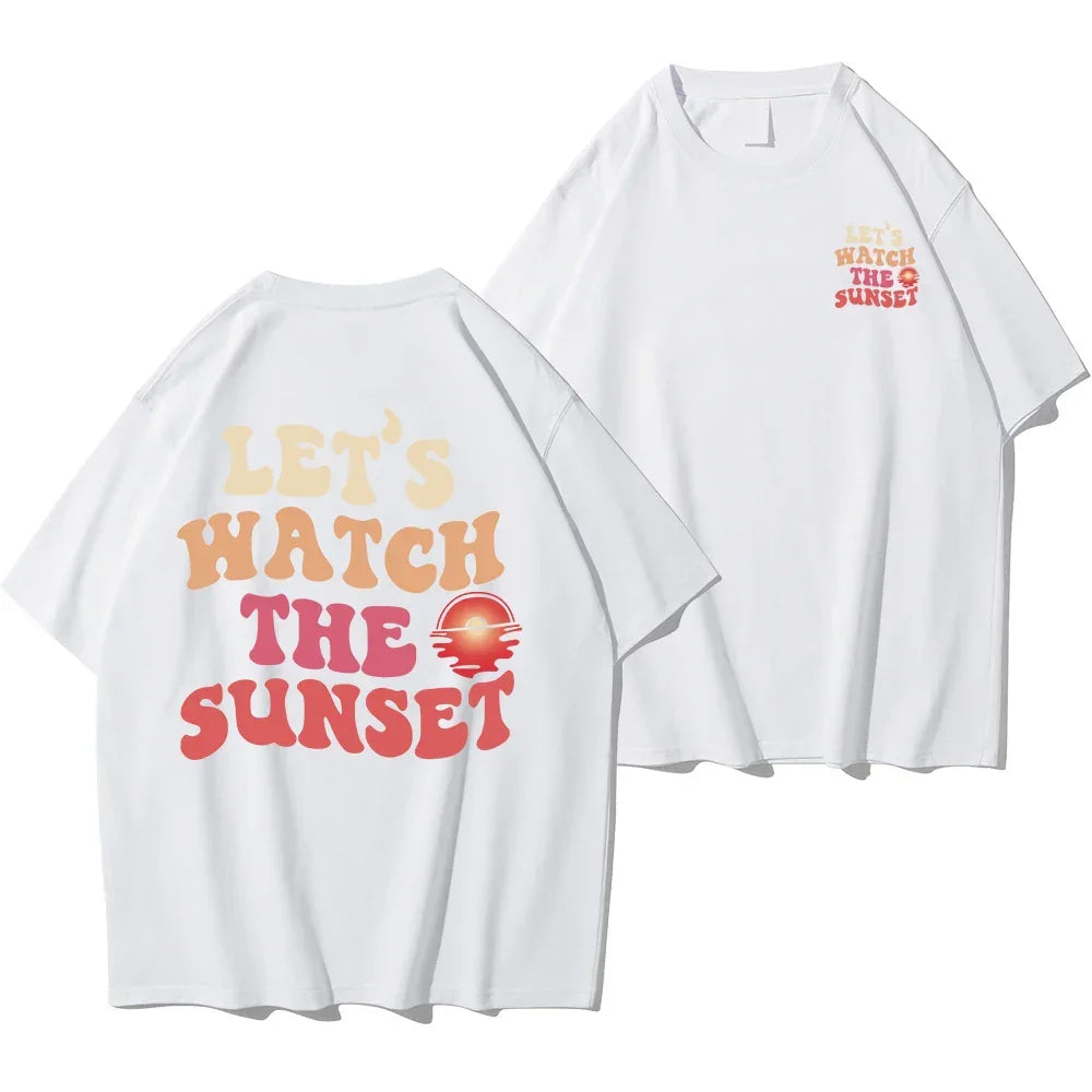 T-shirt let’s watch the sunset blanc / s