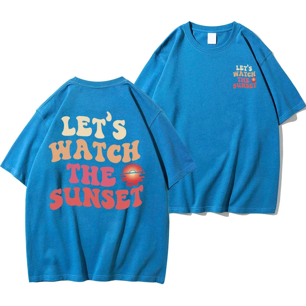 T-shirt let’s watch the sunset bleu clair / s