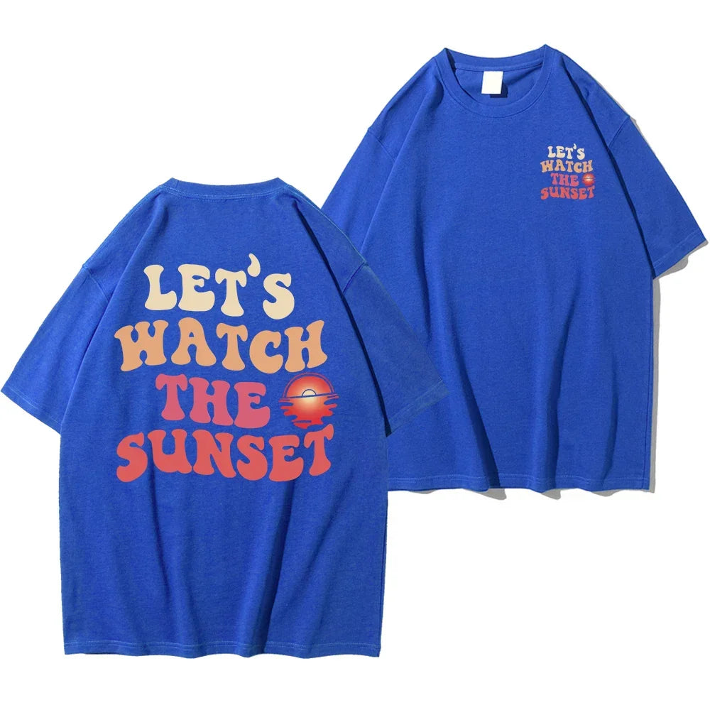 T-shirt let’s watch the sunset bleu / s