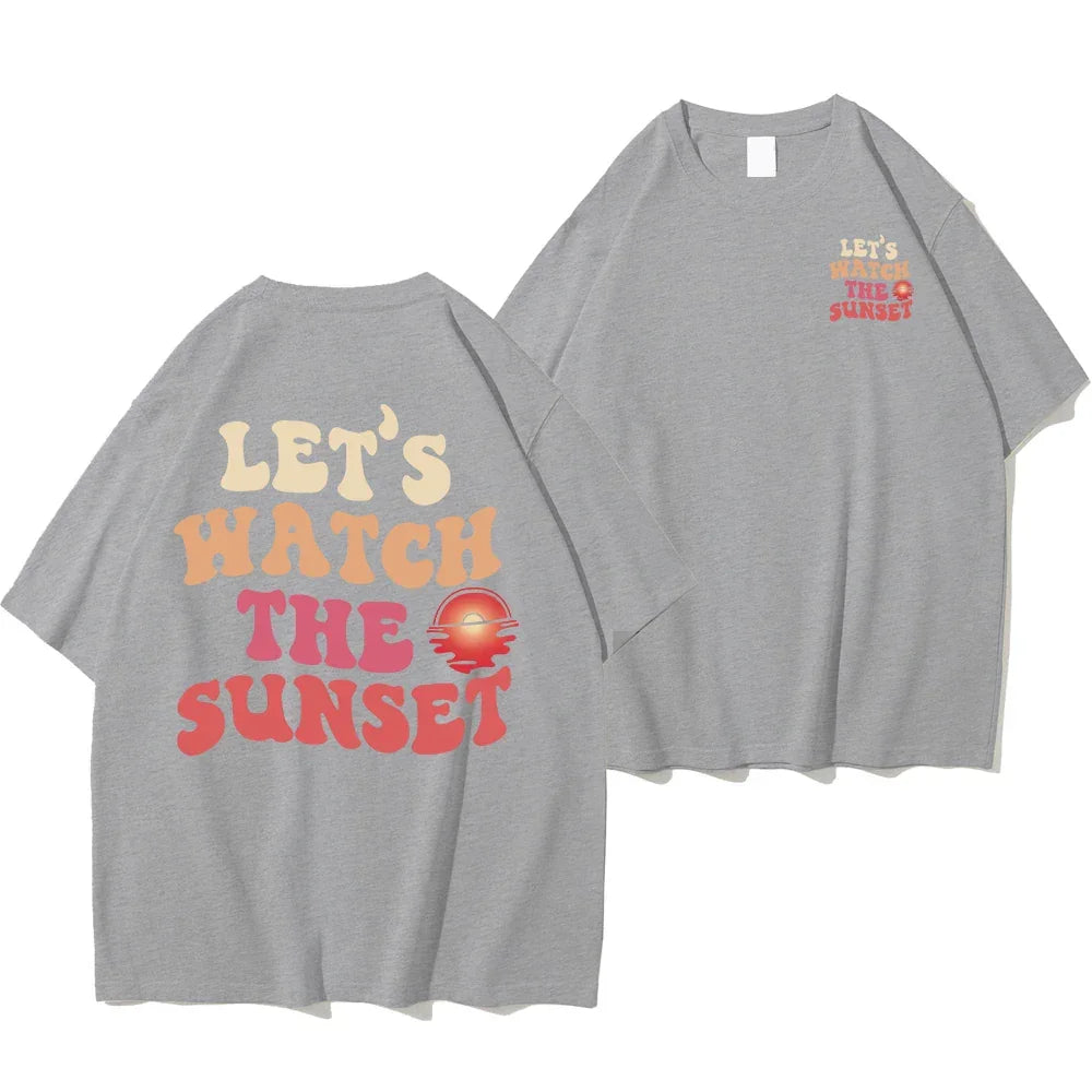 T-shirt let’s watch the sunset gris / s