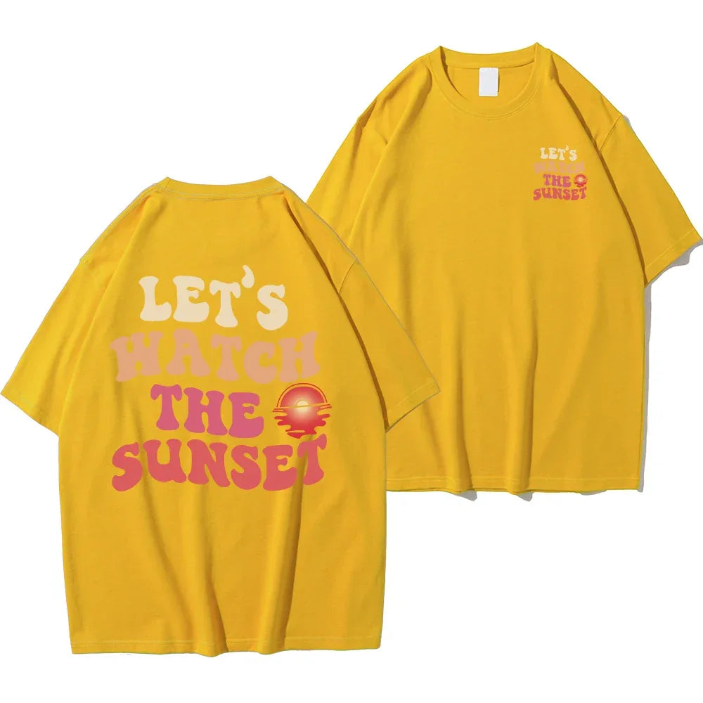 T-shirt let’s watch the sunset jaune / s