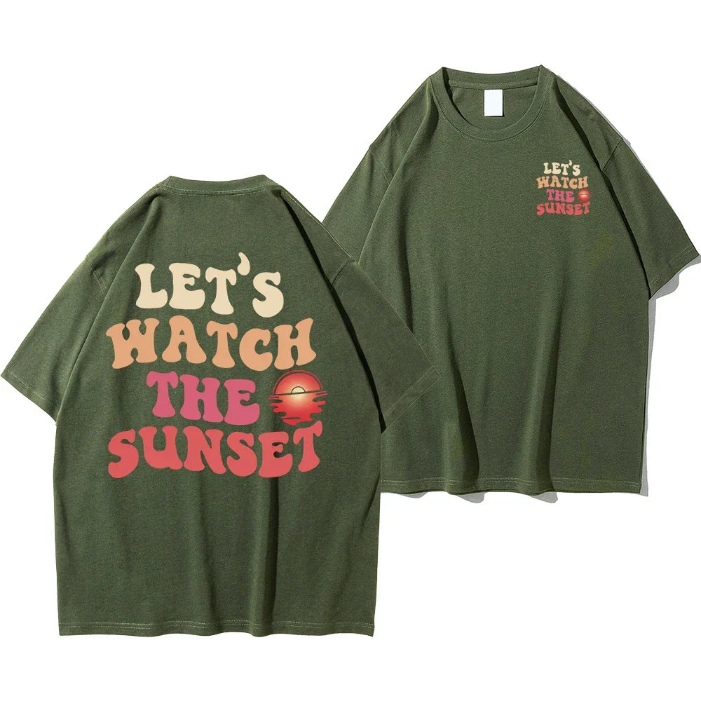 T-shirt let’s watch the sunset kaki / s