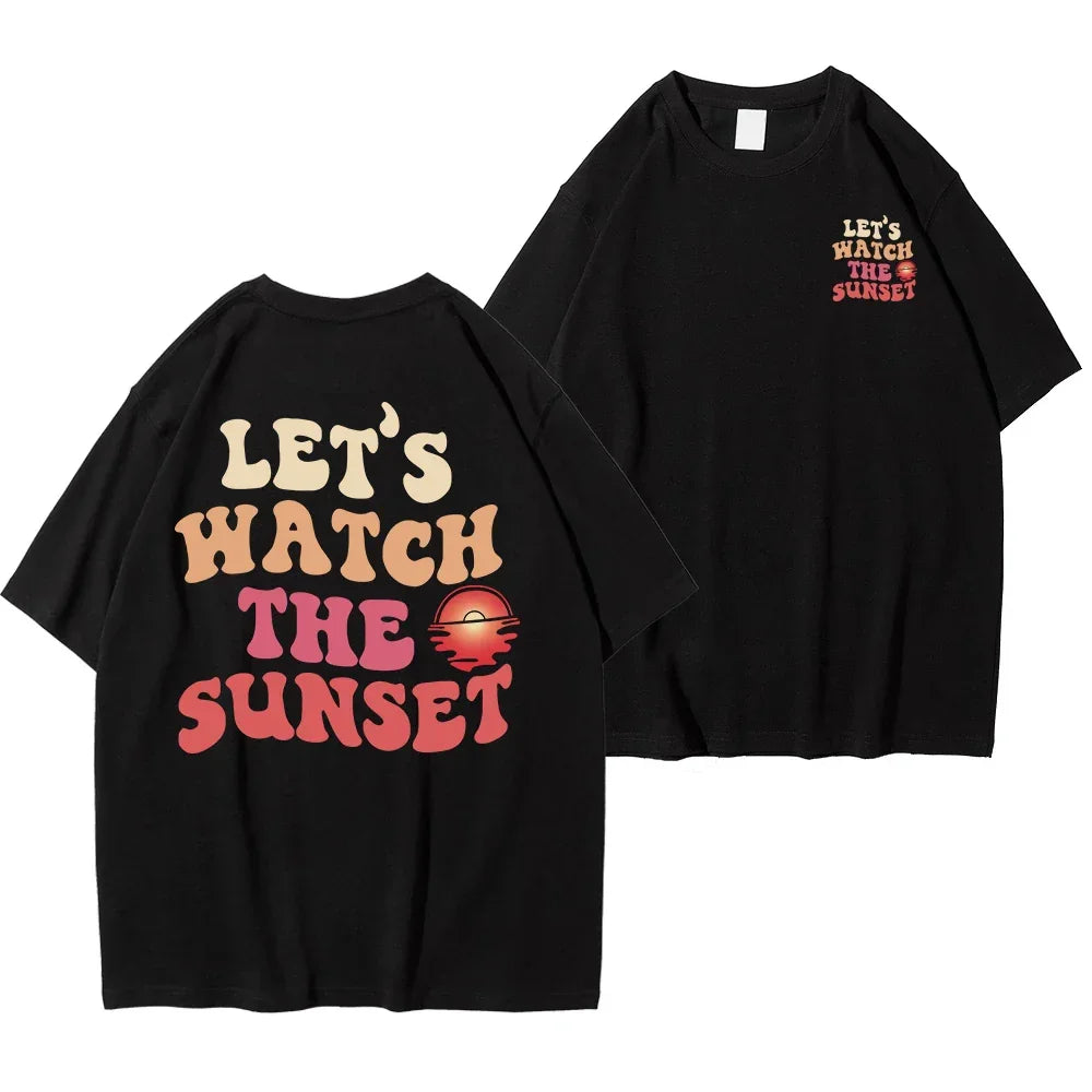T-shirt let’s watch the sunset noir / s