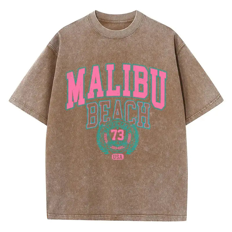 T-shirt malibu beach marron / xs