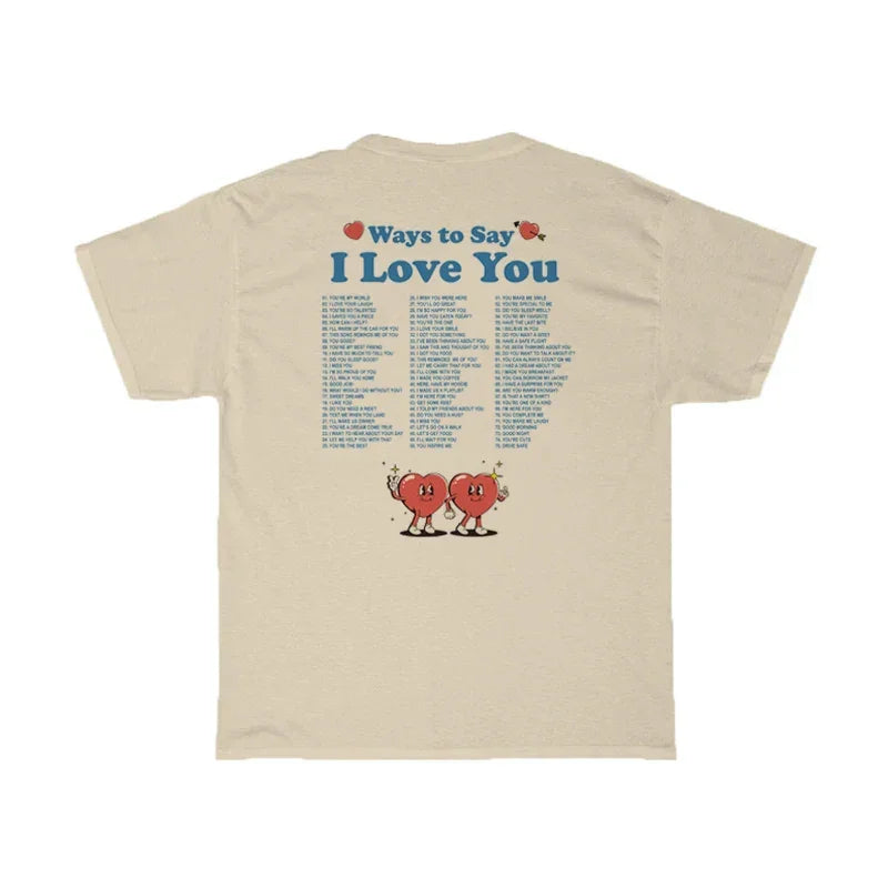T-shirt oversize i love you beige / s